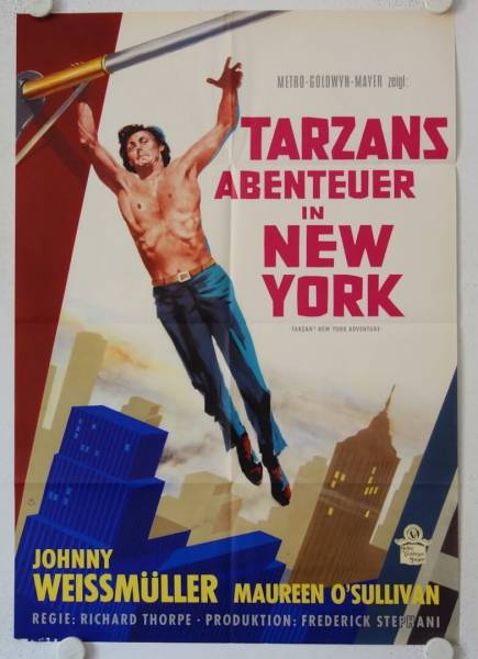 Tarzans Abenteuer in New York originales deutsches Filmplakat (R60s)